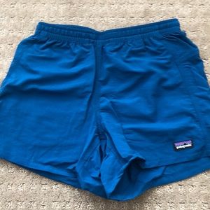 Blue Patagonia athletic shorts